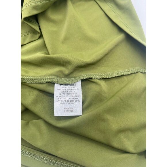 Open Edit Cowl Neck Long Sleeve Crop Top, Olive Sphagnum, XS - Picture 9 of 10